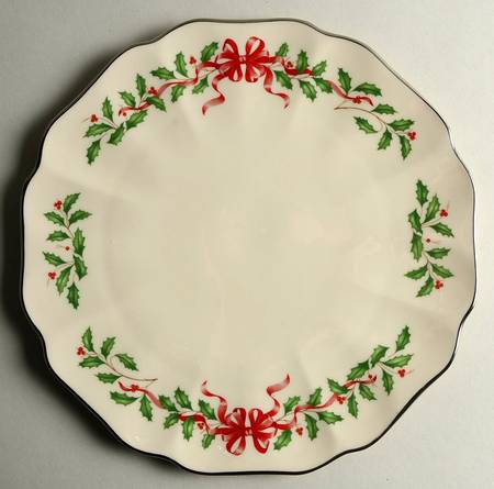 Holiday Platinum (Platinum Trim) Cake Plate