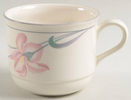 Iris on Grey Flat Cup