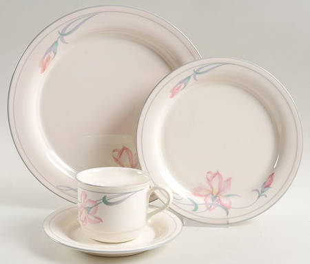 Iris on Grey 4 Piece Place Setting