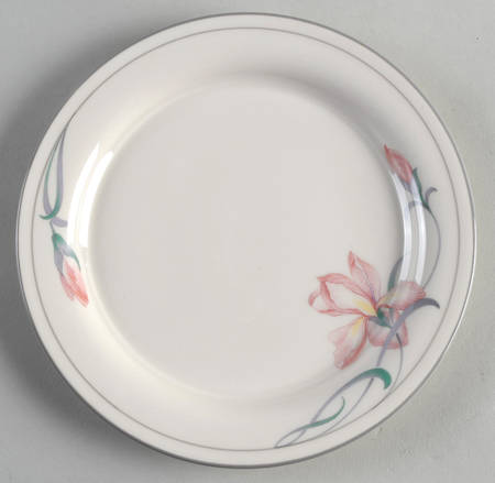 Iris on Grey Salad Plate