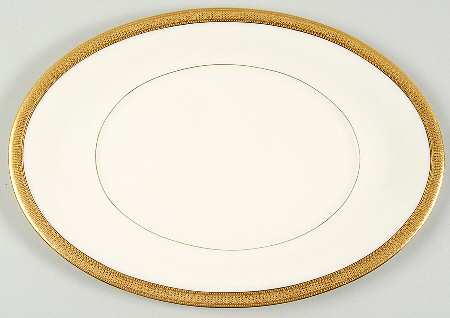 J19 Cream 14" Oval Serving Platter