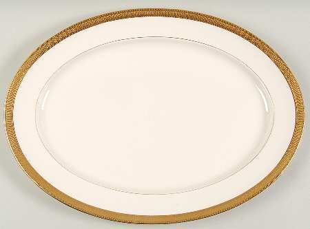 J19 Cream 16" Oval Serving Platter