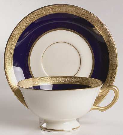 J19K Cobalt Blue Footed Cup & Saucer Set