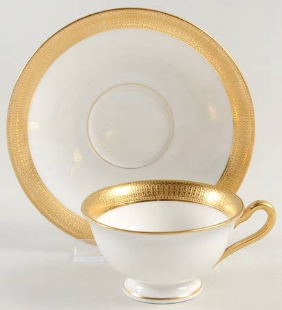J19 White Footed Demitasse Cup & Saucer Set