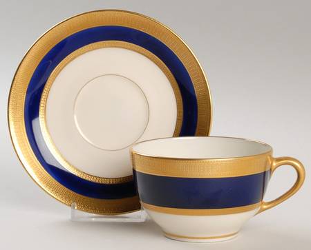 J21D Cobalt Blue Flat Cup & Saucer Set