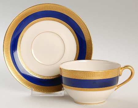 J21D Cobalt Blue Flat Cup & Saucer Set