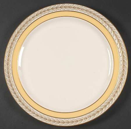 Fontaine Yellow (Embossed Gold Laurel) 12" Chop Plate (Round Platter)