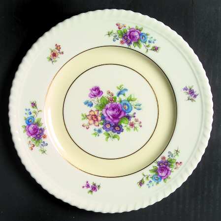 Gadroon Rose Cream Band Salad Plate