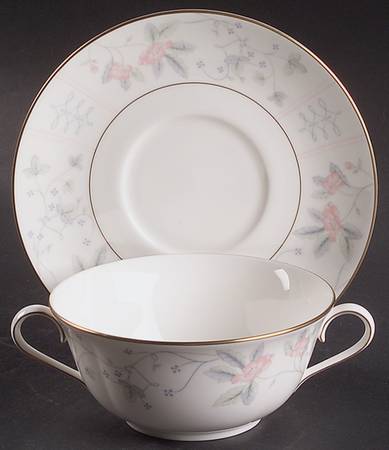 Jacqueline Flat Cream Soup Bowl & Saucer Set