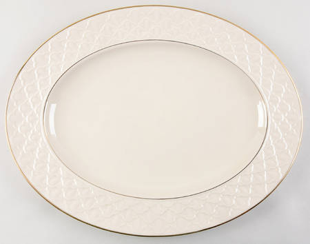 Jacquard Gold 16" Oval Serving Platter by Lenox