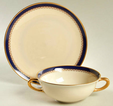 Jefferson Flat Cream Soup Bowl & Saucer Set