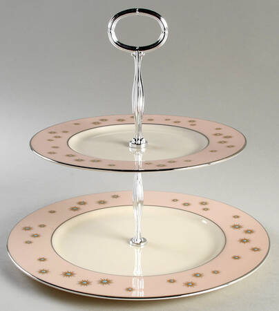 Jewel 6 5/8"-10"  2 Tiered Serving Tray (Dp, Sp) HC