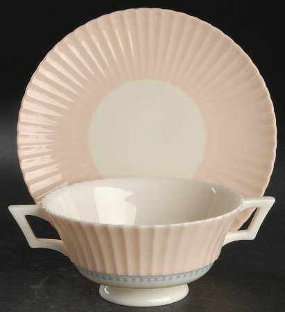 Joan Footed Cream Soup Bowl & Saucer Set