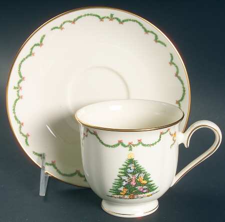 Joys of Christmas Giftware Footed Cup & Saucer Set