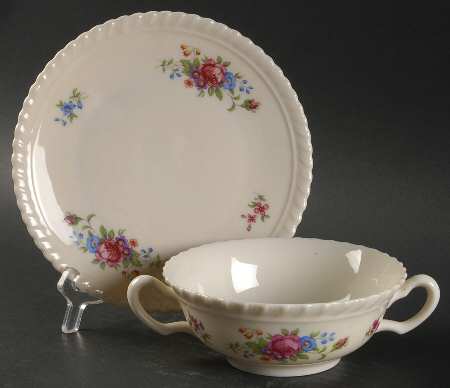K341 Flat Cream Soup Bowl & Saucer Set