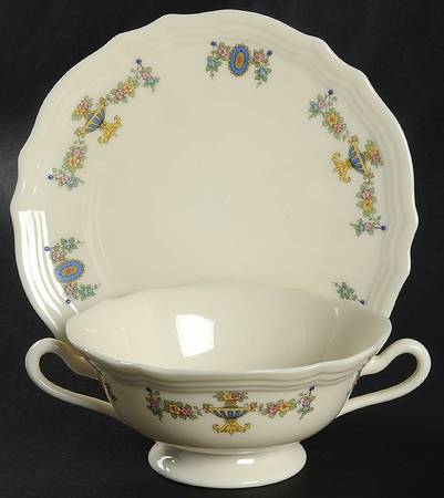 Kenmore Footed Cream Soup Bowl & Saucer Set