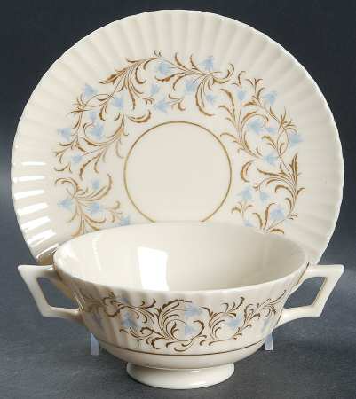 Lafayette Footed Cream Soup Bowl & Saucer Set