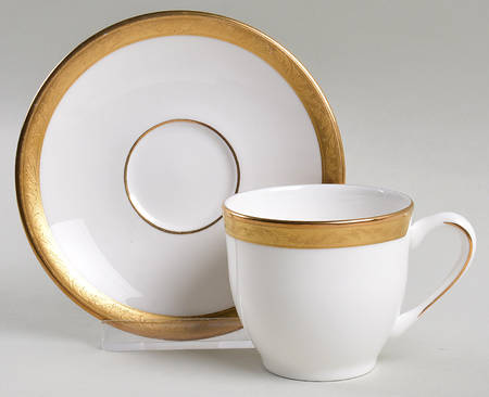 Landmark Gold Flat Demitasse Cup & Saucer Set