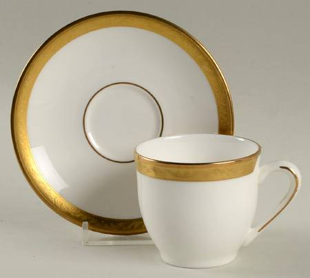 Landmark Gold Flat Demitasse Cup & Saucer Set