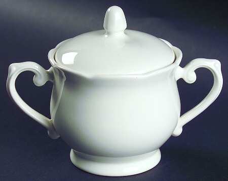 Lantana White Sugar Bowl & Lid