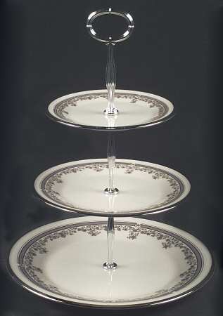 Lace Point 13 7/8"-14 1/4" 3-Tiered Serving Tray(DP,SP,BB) HC