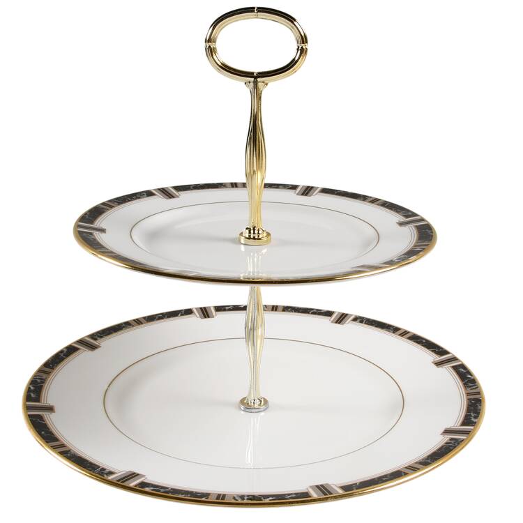 Lenox Classic Modern 6 5/8"-10"  2 Tiered Serving Tray (Dp, Sp) HC