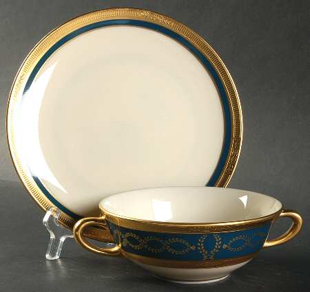 Lenox Heritage Flat Cream Soup Bowl & Saucer Set