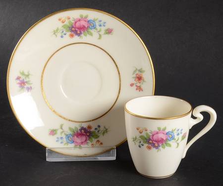 Lenox Rose Flat Demitasse Cup & Saucer Set