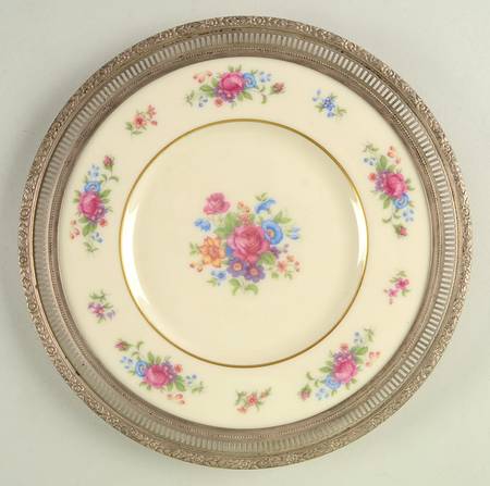 Lenox Rose Salad Plate with Sterling Rim