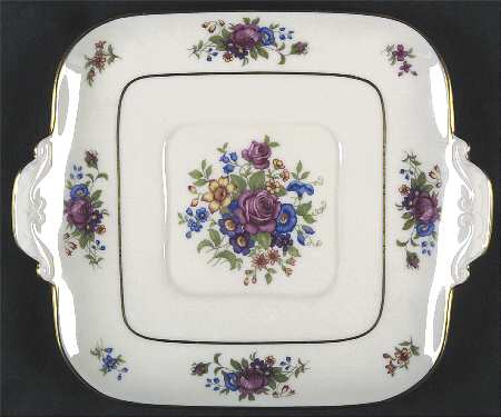 Lenox Rose Square Handled Cake Plate