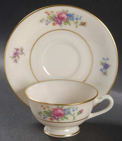 Lenox Rose Footed Demitasse Cup & Saucer Set by Lenox