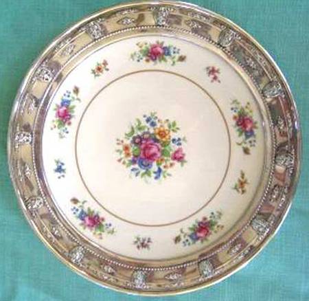 Lenox Rose Sterling Rim Dinner Plate