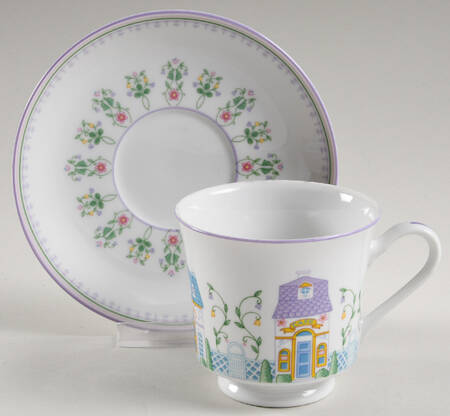 Lenox Village Giftware Footed Cup & Saucer Set