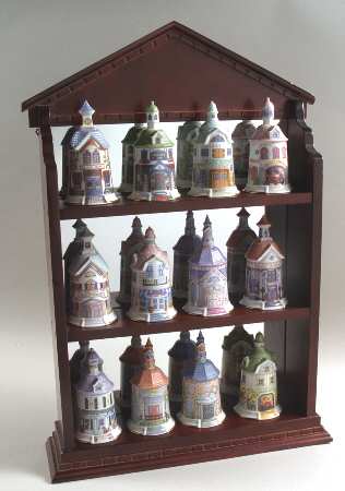 Lenox Village Giftware Bell Set W/Wood Rack