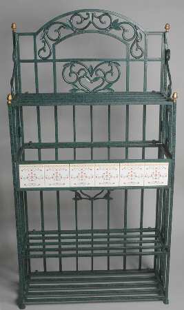Lenox Village Giftware Metal Bakers Rack with Ceramic Tiles