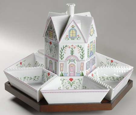 Lenox Village Giftware 9 Piece Lazy Susan with Wood Stand