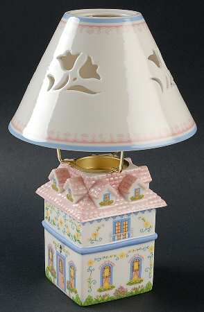 Lenox Village Giftware Candle Lamp & Shade