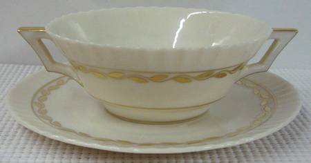 Lonsdale Flat Cream Soup Bowl & Saucer Set