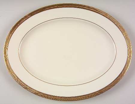 Lowell (Gold Backstamp) 13" Oval Serving Platter