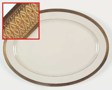 Lowell (Gold Backstamp) 17" Oval Serving Platter