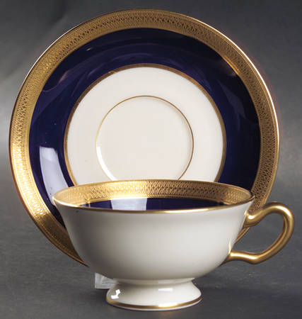 Lowell Cobalt Blue Footed Cup & Saucer Set