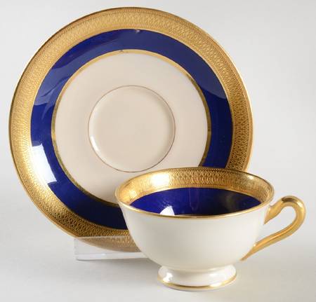 Lowell Cobalt Blue Footed Demitasse Cup & Saucer Set