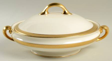 Lowell (Green Backstamp) Round Covered Vegetable