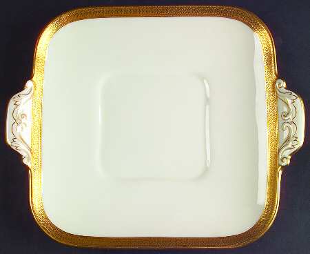 Lowell (Green Backstamp) Square Handled Cake Plate
