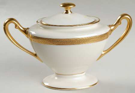 Lowell (Green Backstamp) Sugar Bowl & Lid