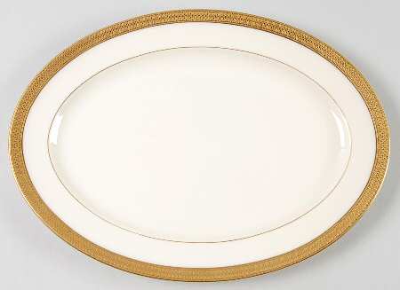 Lowell (Green Backstamp) 11" Oval Serving Platter