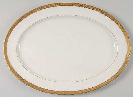 Lowell (Green Backstamp) 16" Oval Serving Platter