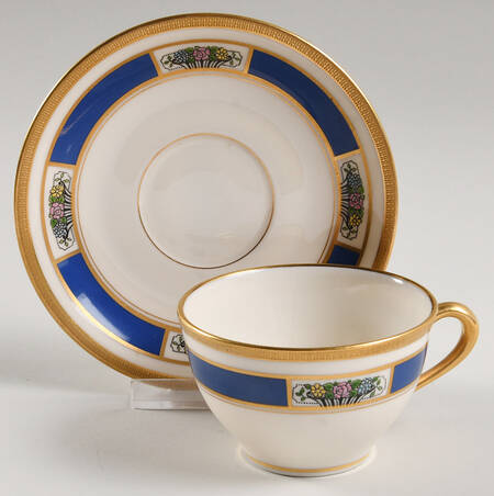 M71 Chinese Blue Flat Cup & Saucer Set