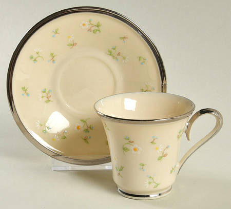 May Flowers Footed Demitasse Cup & Saucer Set