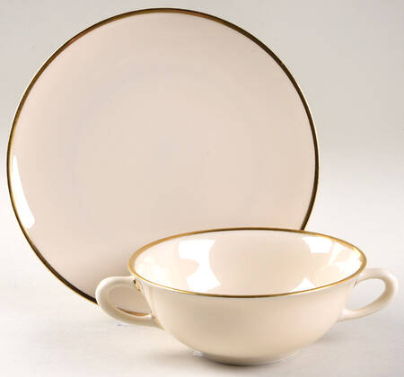 Mansfield Flat Cream Soup Bowl & Dessert Plate/Saucer Set